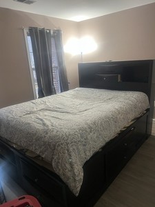 Queen Size Bed Frame with Storage Drawers