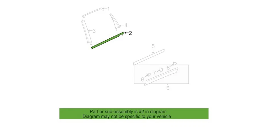 Genuine GM 2009-2017 Chevrolet Traverse Passenger Side RH Belt Molding 20940623 — 第 3/3 张图片