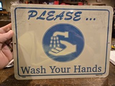 Please Wash Your Hands Novelty Metal Street Sign 12x9