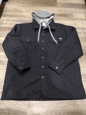 Dickies Hooded Work Jacket Mens 2XL 50-52 Black Gray Quilted Lined