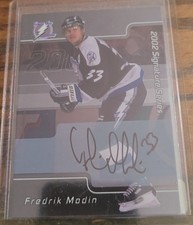 2001-02 ITG Be A Player Signature Series - Fredrik Modin #070 Autographs (AU)