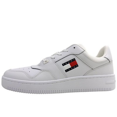Tommy Hilfiger TJM Retro Basket ESS Herren sportlicher Schnürer in Weiß
