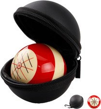 Billiards 2-1/4" Practice Cue Ball with Black PU Case for 6 Red Dots  American
