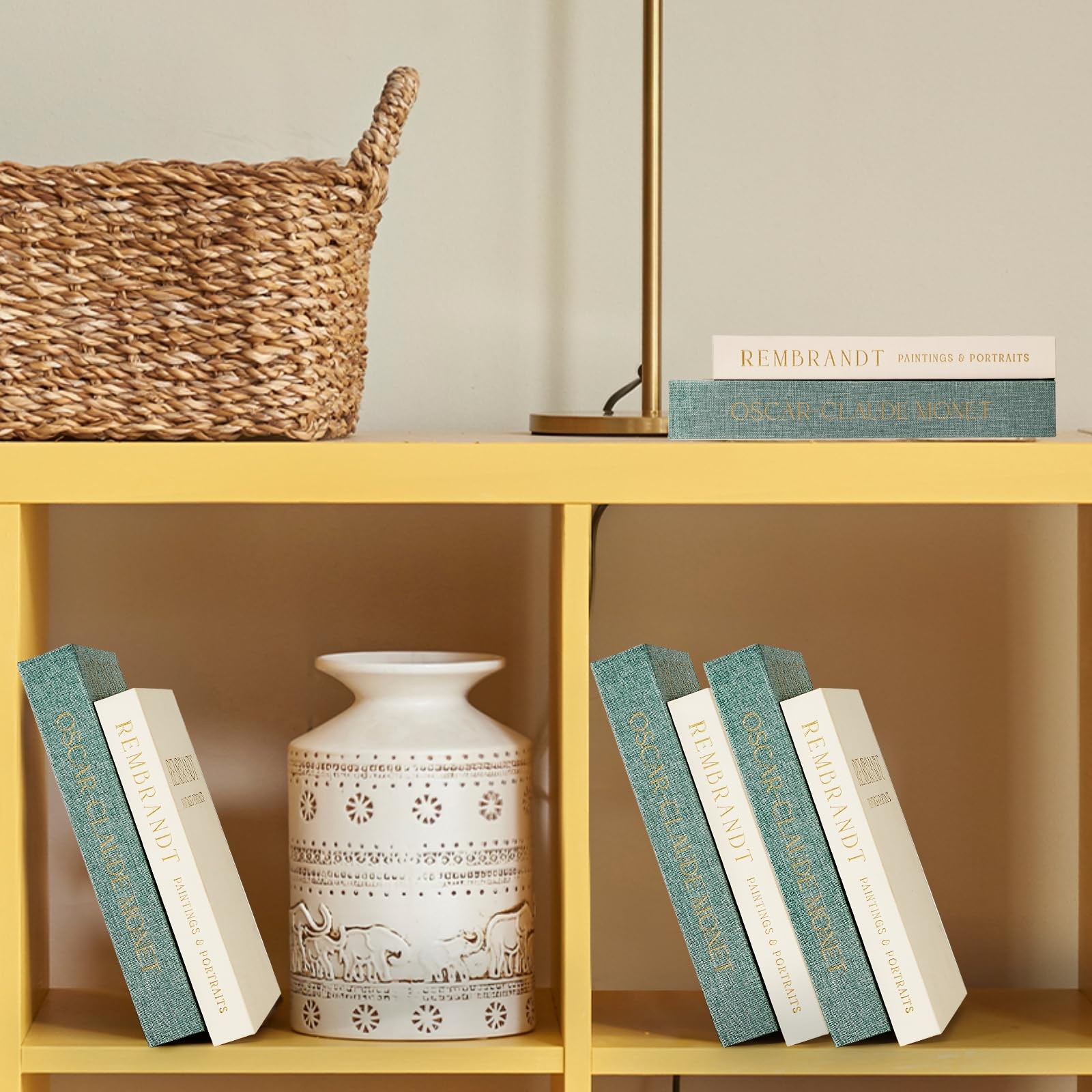 Decorative Books Set of 2, Beautiful Linen Book Boxes Decor Coffee Table Book...