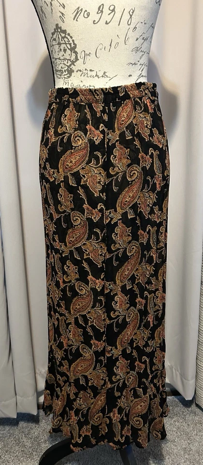 复古女式 Sarah Arizona 双面花卉长裙 S 黑色仙女哥特 — 第 4/4 张图片