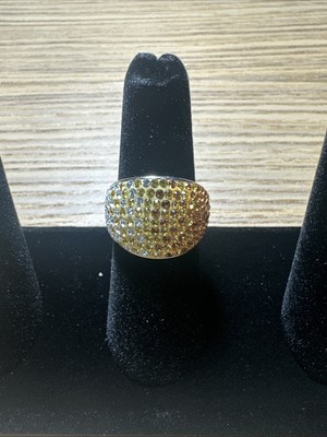 Sterling Silver Multi Color Gemstone Cocktail Ring Size 7 -925 7.3 Grams