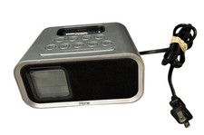 iHome iH22 Silver Alarm Clock Radio With Dock For iPod Music Radio Alarm