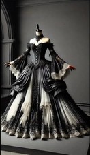 Custom Medieval Gothic Ball Gown Victorian-Style Vintage Glamorous Evening Dress
