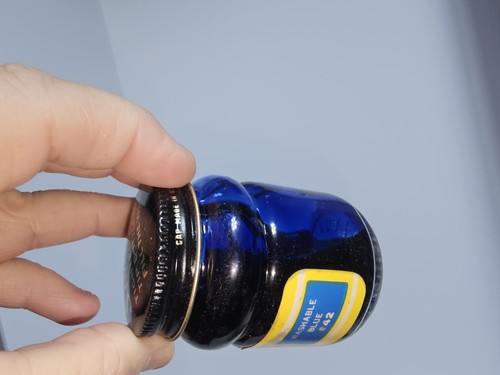 3 Sheaffer's Skrip Washable Blue Ink #42 Vintage Full Bottles and Original Box - Picture 4 of 9