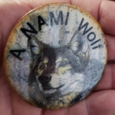 A NAMI Wolf Vintage Pin Button Made in USA