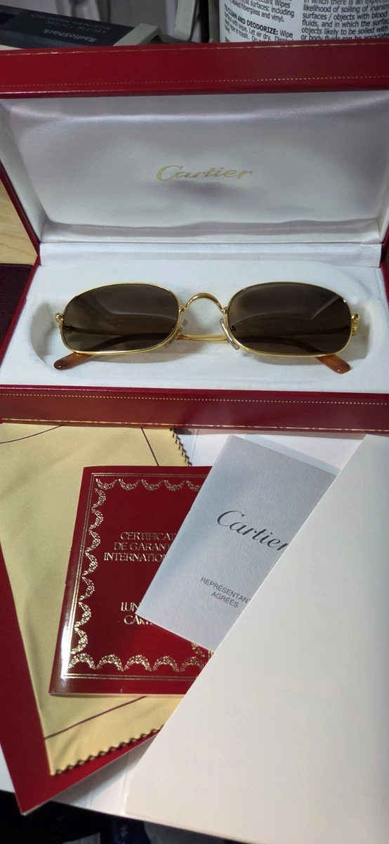 Cartier Gold Oval Vintage Sunglasses for sale | eBay