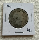 1906 Barber Half Dollar- 90% Silver