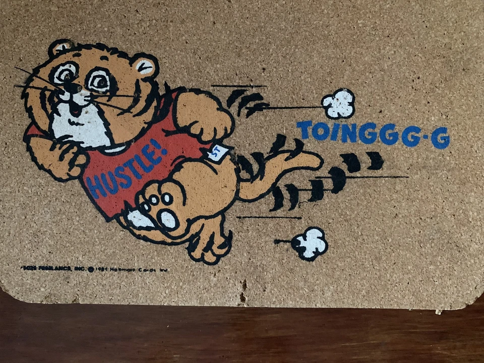Vintage 17 X 11 in 1981 Cartoon Cork Board Includes Tacks - Image 3 of 4