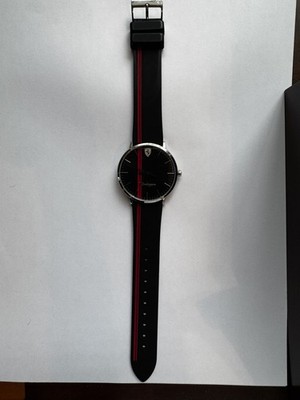 Ferrari Scuderia Wrist Watch Black Face Red Stripe