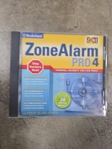 Borderbund ZoneAlarm Pro 4 Firewall Zone Labs CD ROM for Windows PC