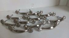 Lot of 11 Satin Nickel 3" Drawer/ Cabinet Pulls w Screws Fan Design NEW