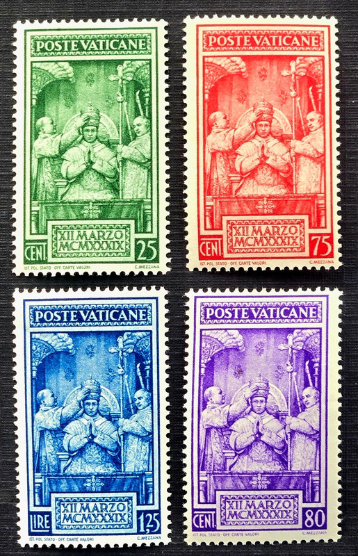 Vatican City Stamps SC # 68-71 (set of 4) - Coronation of Pope Pius XII MH 1939