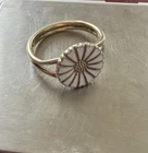 Vintage Bernhard Hertz Of Denmark Silver & White Enamel Daisy Ring - Size N