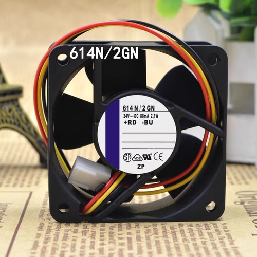 Used tested ebmpaps 24V 88mA 2.1W 614N/2GN 3-wire 6*6*2.5CM Silent Cooling Fan