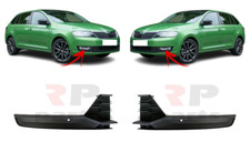 FOR SKODA RAPID (NH) 2018 - 2020 NEW FRONT BUMPER SIDE GRILLE BLACK PAIR SET