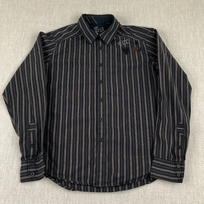 FOX 長袖シャツ グレー ブラック THE FOX（ザ フォックス） フォックス ニット クルーTシャツ