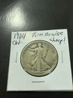 1917 d walking liberty half Has Rim Bruise Cheap! Check My Listings 👀