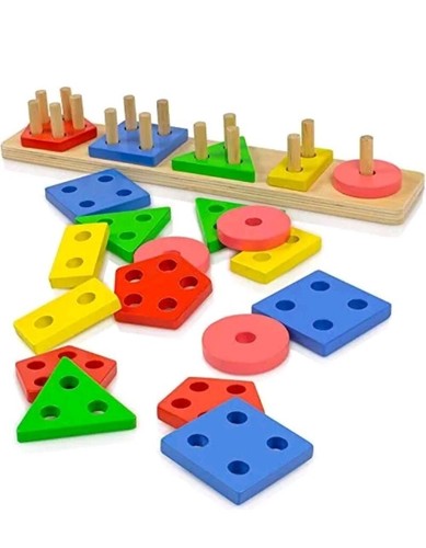 NEW * Montessori Toys for 1 2 3 Years Old Toddlers Boys Girls Wooden Sorting