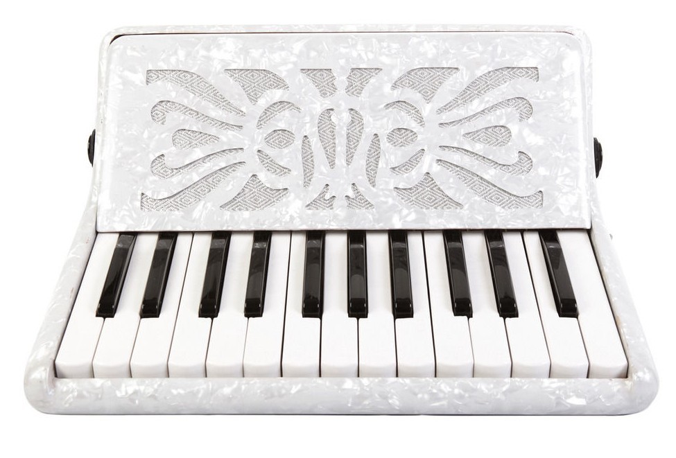 Rossetti 25 Keys 12 Bass Buttons 2512 Piano Accordion - White +