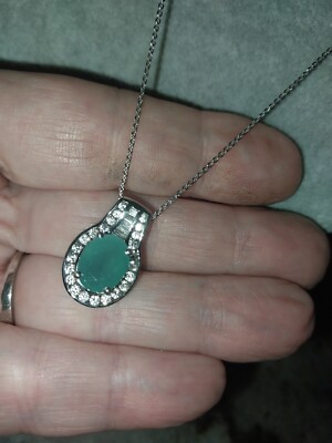Premium Grandidierite (10x8mm Ovl) Zircon Pendant NecklaceTCW=3.65, 20''/Plat/SS