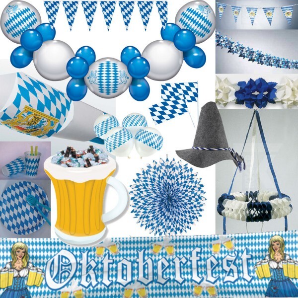 Oktoberfest Girlande Bayern – Blau/weißes Karo, Ca. 4 M Lang, Für Party-Deko & Mottoparty
