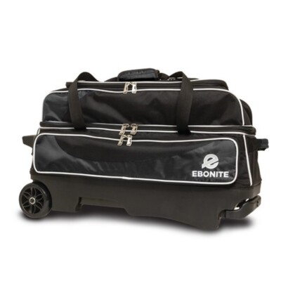 Ebonite Transport Black 3 Ball Roller Bowling Bag