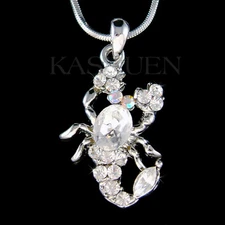King Scorpion made with Swarovski Crystal Poisonous insect bug Jewelry Necklace 