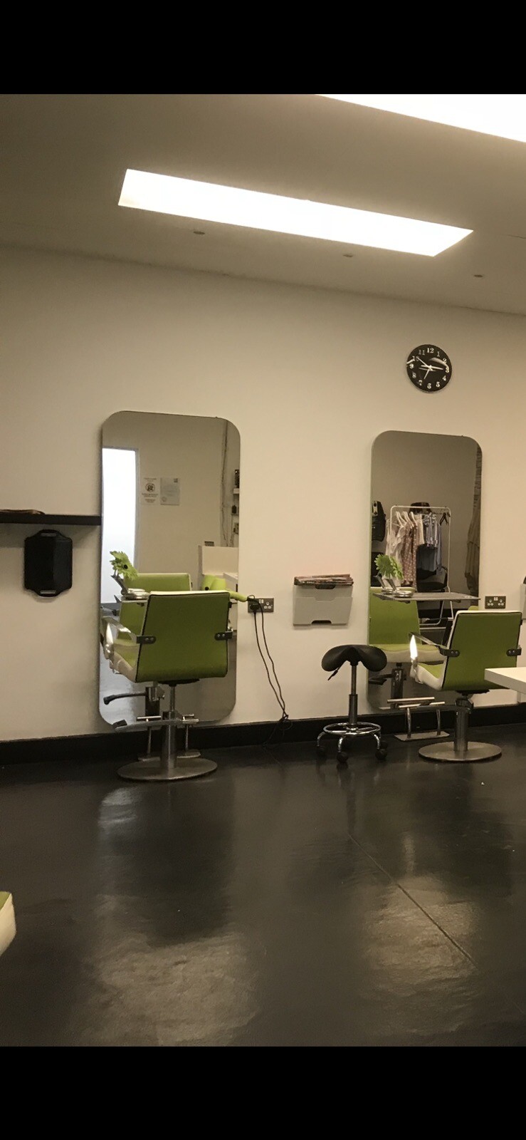 REM Hairdressing Salon Chairs, Swivel , Adjustable, Green / White. 7