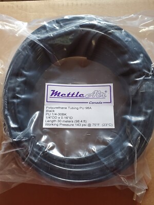 98  MettleAir PU Polyurethane Black Air Tube Tubing Hose 1/4'' OD 0.16  ID 