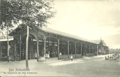 Postcard Bad Rothenfelde LK Osnabrück - Wandelhalle, old graduation work - 1906 used