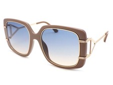 Guess Oversized Sunglasses Beige Gold with Blue Gradient CAT.2 Lenses GU7854 57W