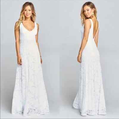 show me your mumu jenn maxi dress Show Me Your Mumu Jenn Maxi Dress V Neck Flowy White Lovers Lace XXS