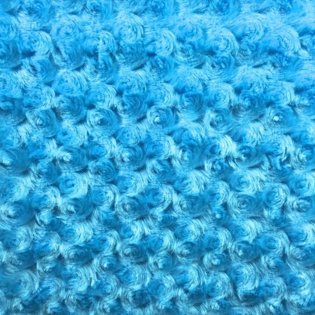 Turquoise RoseBud Minky fabric per yard blanket throw lining 58" wide