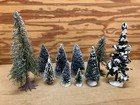 Lot Of 10 Department 56 etc Christmas Trees For Village Houses 2.75" to 11"