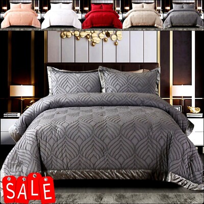 Neu Gesteppte Tagesdecke Überwurf Geprägt Bettwäsche Set Single Double King Size Bett Set