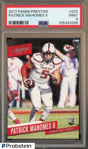 2017 Panini Prestige #232 Patrick Mahomes II Chiefs RC Rookie PSA 9 MINT