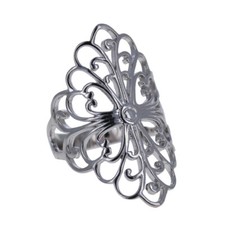 Sterling Silver, Filigree Design Ring, 925 Ring, 1.25 inches long, R500550