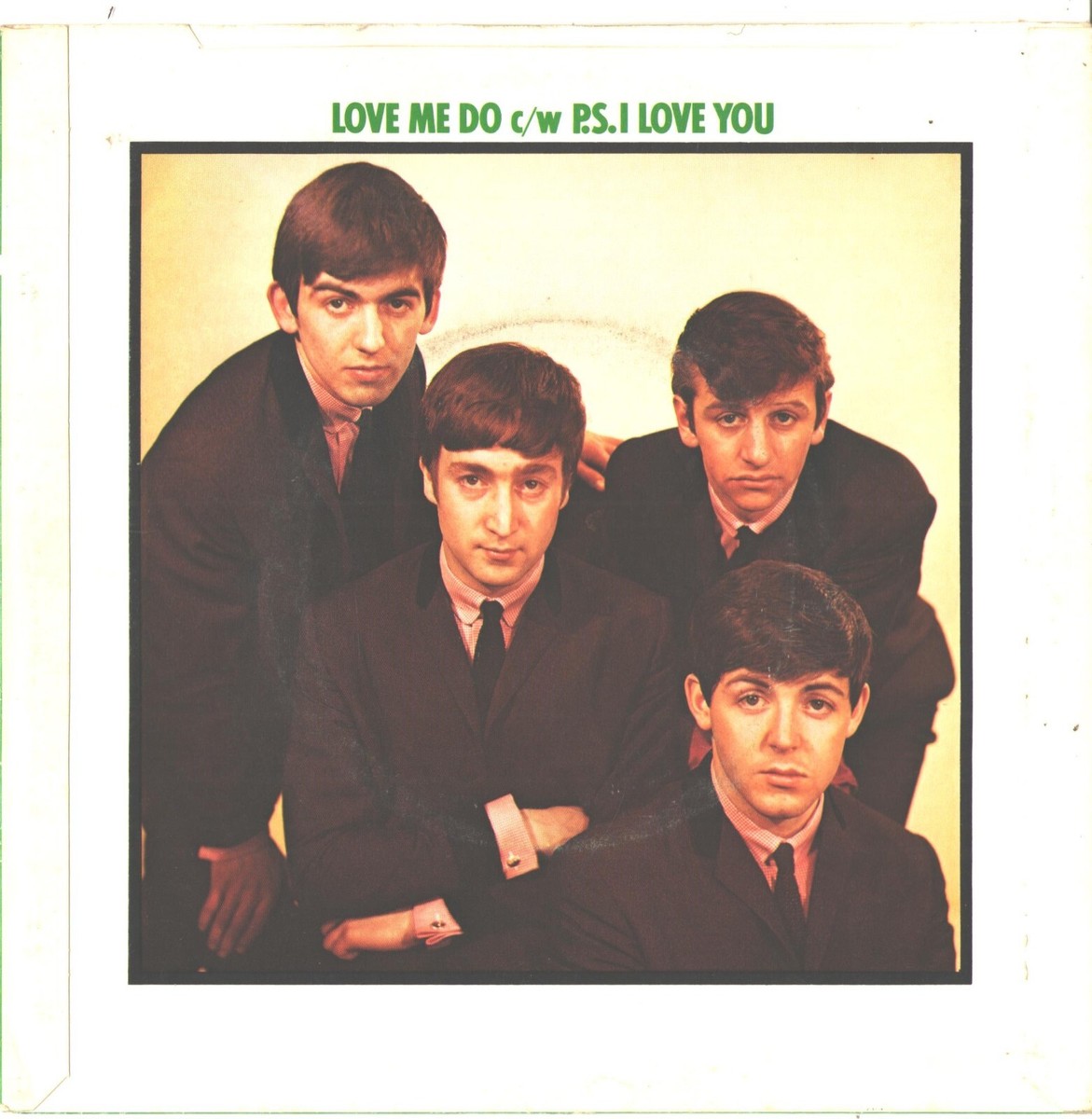 BEATLES--U.K.--SLEEVE + 45--(LOVE ME DO)--PS--SLV--VINYL NEAR MINT