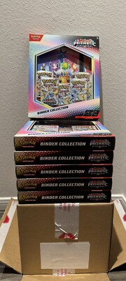 Pokemon TCG Prismatic Evolutions Binder Collection Lot of 6 Unsealed Case