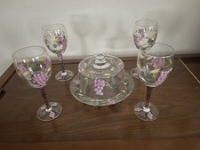 Domed Cheese Tray With Wine Glasses