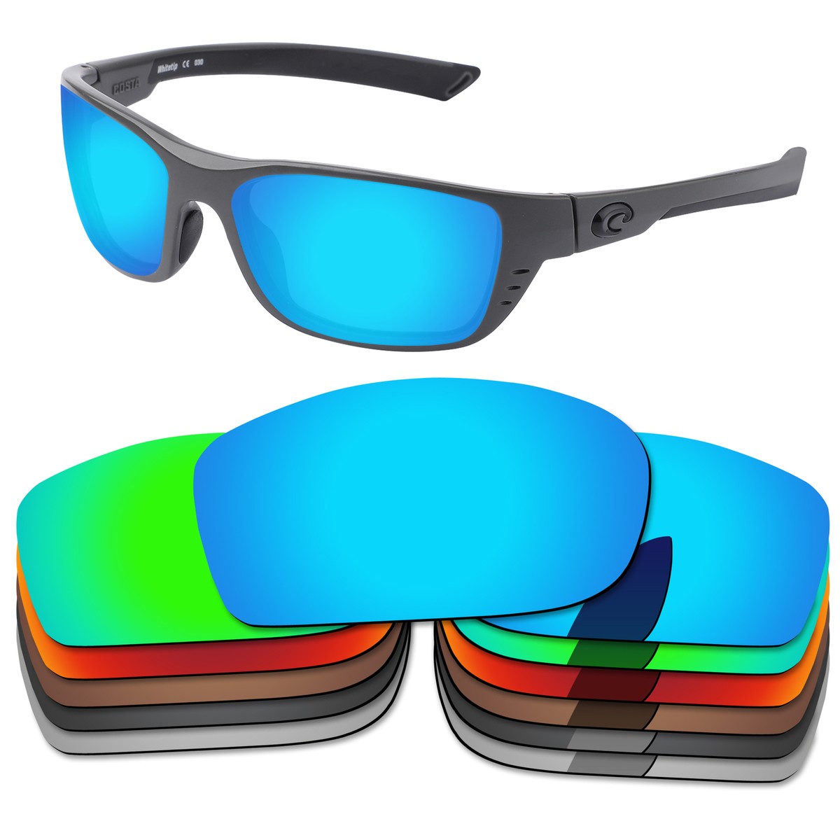 Lenslog Polarized Replacement Lenses For-Costa Del Mar Whitetip