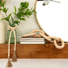 Decorative Wood Chain Link / Bead Garland Set  Boho Decorations Entryway Decor