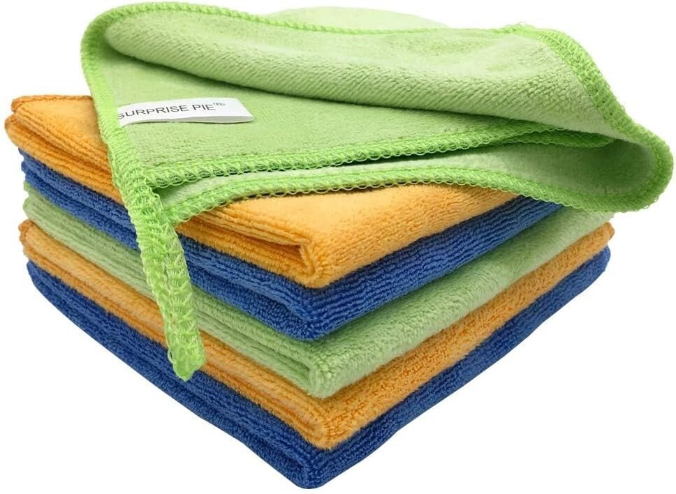 Premium 12x12 Microfiber Cloths for Kitchen & Car Wash - Pack of 6