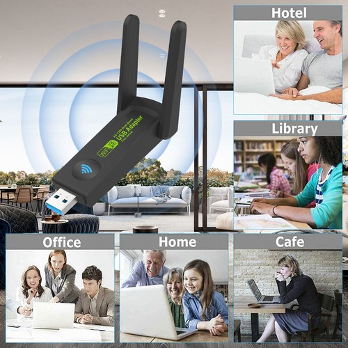 Wi-Fi Adapter USB 3.0 Stick 1800Mbps WiFi Dual Band 5GHz Antenna PC Bluetooth DE - Picture 1 of 13