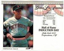 2000 HALL OF FAME INDUCTION SPARKY ANDERSON TIGERS